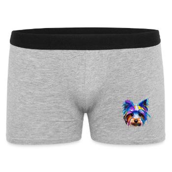 Yorkshire Terrier Yorkie Colorful Pop Art Dog Mom - Men's Boxer Shorts - heather grey - Front