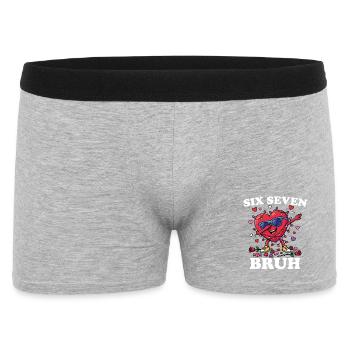 Six Seven Bruh Valentine Dabbing Heart 6 7 Fun 6-7 - Men's Boxer Shorts - heather grey - Front