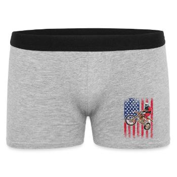 Drapeau américain du vélo de cross, - Boxer Homme - gris chiné - Devant