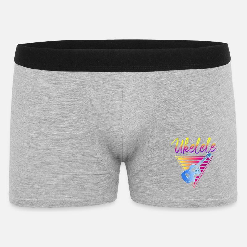 Hawaiian Ukulele Uke Retro 80s 90s - Männer Boxer Shorts - Grau meliert