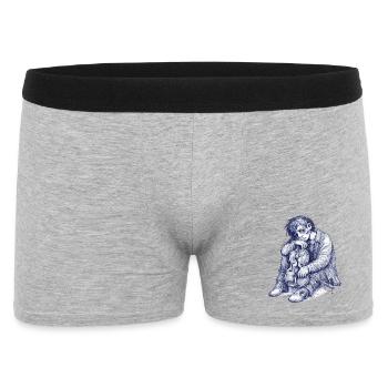 Melancholische Violine Skizze - Männer Boxer Shorts - Grau meliert - Vorne
