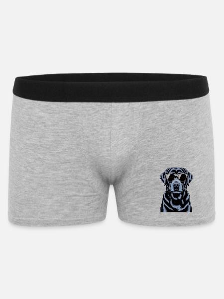Labrador noir - Boxer Homme - gris chiné