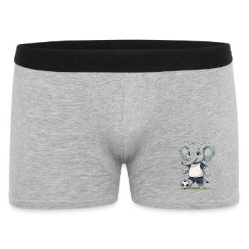Elefant Fußballkicker - Männer Boxer Shorts - Grau meliert - Vorne