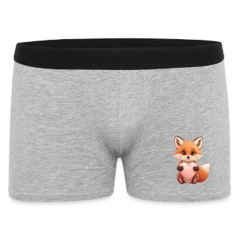 Un joli renard avec du cœur - Boxer Homme - gris chiné - Devant