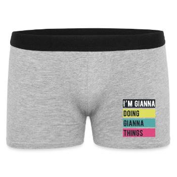 Ich bin Gianna und mache Gianna Things Retro Colors - Männer Boxer Shorts - Grau meliert - Vorne