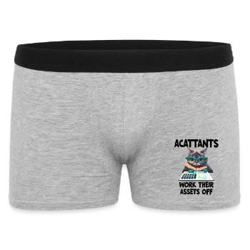 Funny Accountants Work Their Assets Off  - Men's Boxer Shorts - heather grey - Front