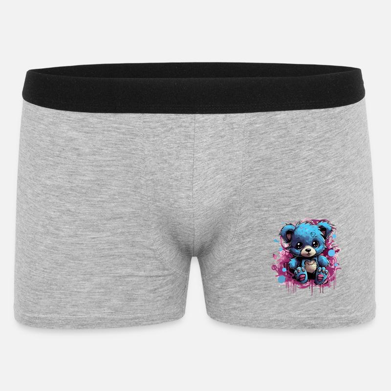 Blue Cuddly Bear Graffiti Pop - Men's Boxer Shorts - heather grey