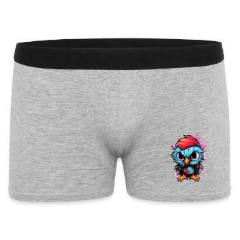 Colorful Owl Pop with Red Hat - Men's Boxer Shorts - heather grey - Front