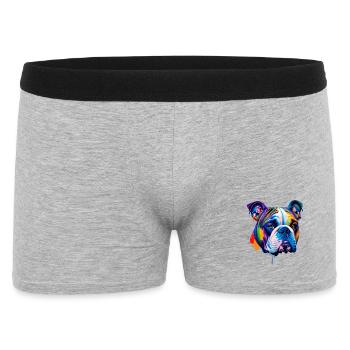 English Bulldog Dog Colorful Pop Art Portrait - Men's Boxer Shorts - heather grey - Front
