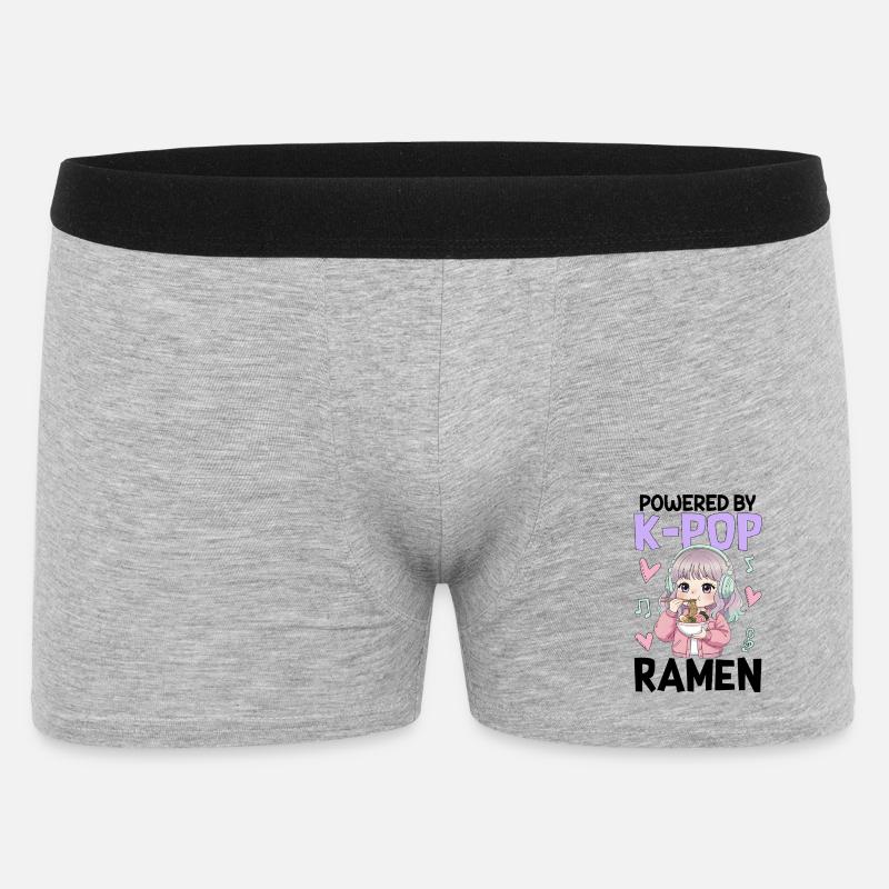 Powered By K-Pop Ramen - Männer Boxer Shorts - Grau meliert