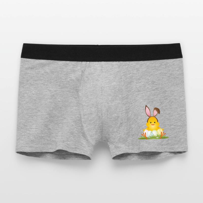 Cute Easter chick with bunny ears & Easter eggs Men's Boxer Shorts