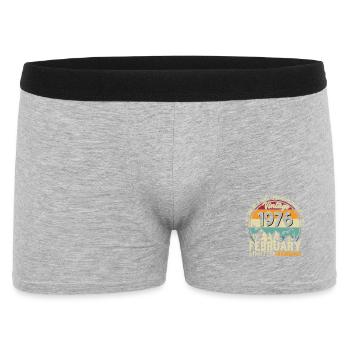 50th Birthday February 1976 Vintage Vintage - Men's Boxer Shorts - heather grey - Front