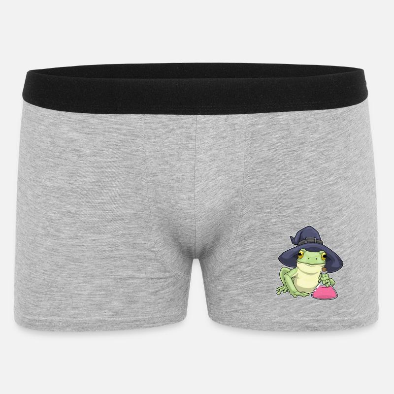 Frosch Halloween Hexe - Männer Boxer Shorts - Grau meliert