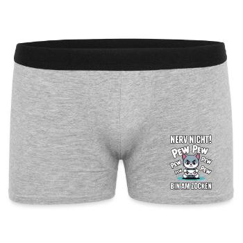 Nerv nicht bin am Zocken Gamer Katze Design - Männer Boxer Shorts - Grau meliert - Vorne