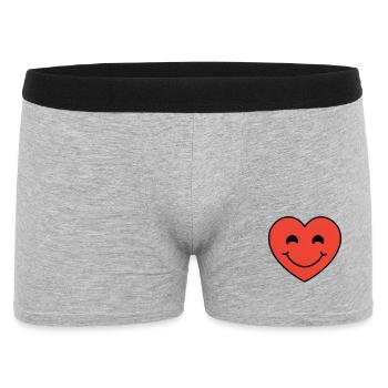 Smiling Heart Emblem - Men's Boxer Shorts - heather grey - Front