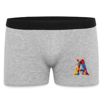 Letters Alphabet Personalized colorful Letter A - Männer Boxer Shorts - Grau meliert - Vorne