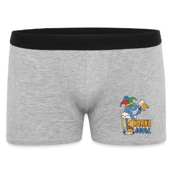 Karnewal - Wal mit Bierkrug - Männer Boxer Shorts - Grau meliert - Vorne