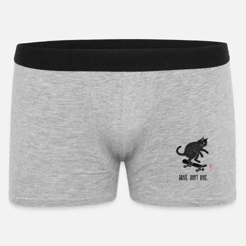 Skate, Don't Hate Kätzchen - Männer Boxer Shorts - Grau meliert