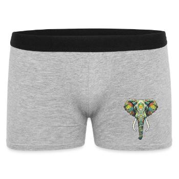 Colorful Flower Elephant - Men's Boxer Shorts - heather grey - Front