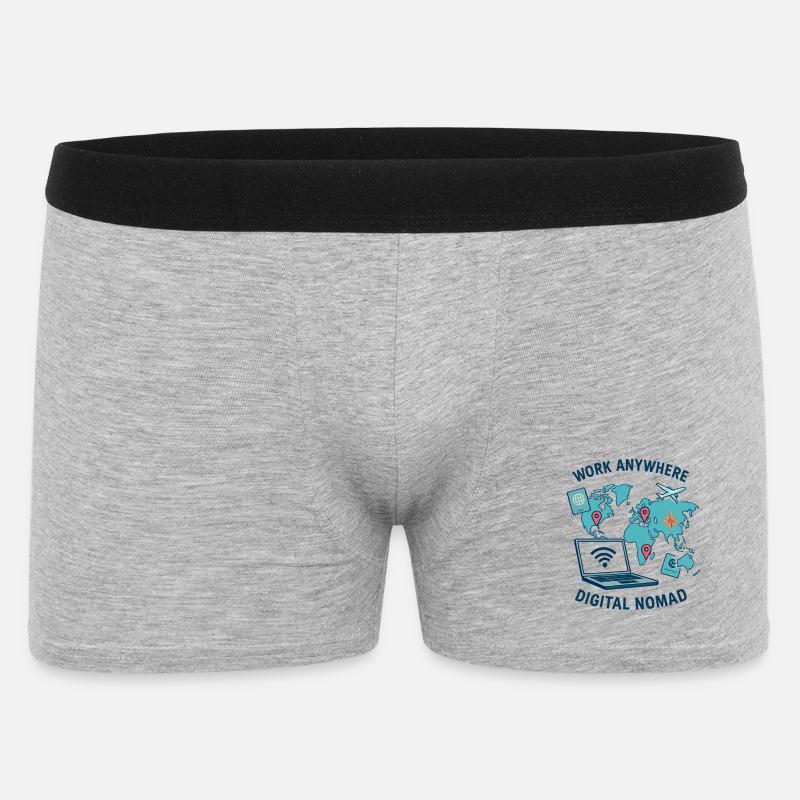 Telearbeit – Telearbeit – Voll-Fernarbeit - Männer Boxer Shorts - Grau meliert