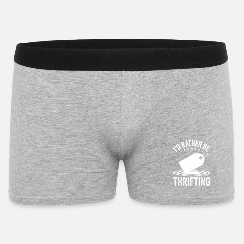 Secondhand-Enthusiasten-Motto Tee - Männer Boxer Shorts - Grau meliert