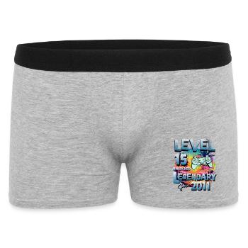 Level 15 years Unlocked since 2011 Birthday - Men's Boxer Shorts - heather grey - Front