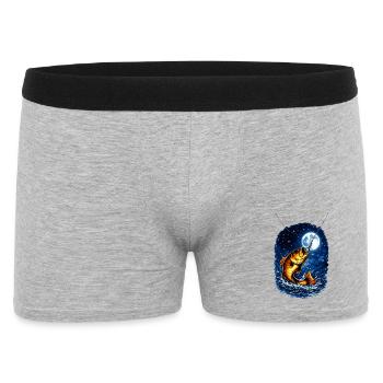 Pêche nocturne sous une pleine lune – poisson à l’hameçon - Boxer Homme - gris chiné - Devant