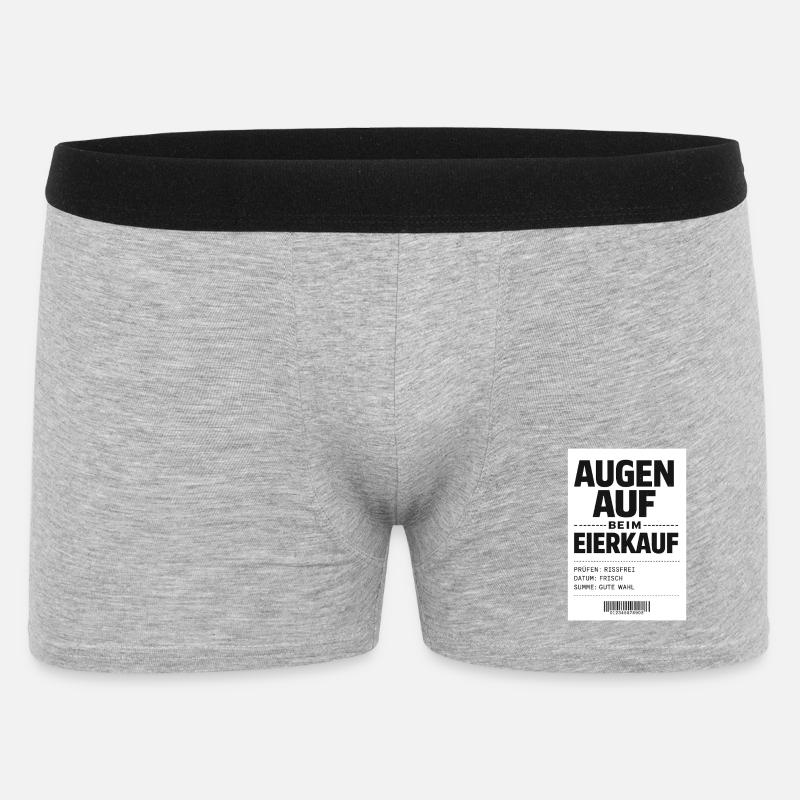 Augen auf beim Eierkauf - Männer Boxer Shorts - Grau meliert