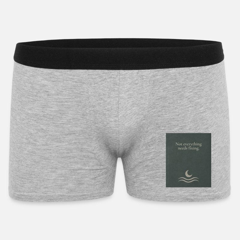 Not everything needs fixing - Männer Boxer Shorts - Grau meliert