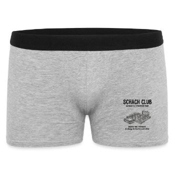 Schach Club Strategie Design – Vintage Chess Bar - Männer Boxer Shorts - Grau meliert - Vorne