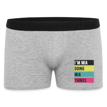 Je suis Mia qui fait des choses rétro Colors - Boxer Homme - gris chiné - Devant