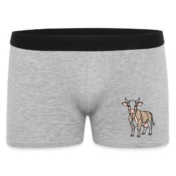 Geometrische Kuh Low Poly Modern - Männer Boxer Shorts - Grau meliert - Vorne