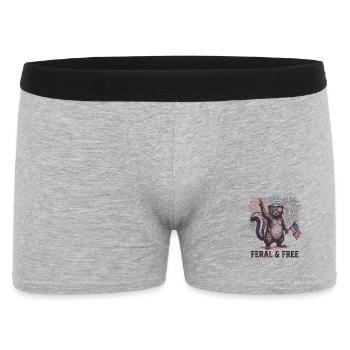 Wild and Free Squirrel – Funny patrioti - Men's Boxer Shorts - heather grey - Front