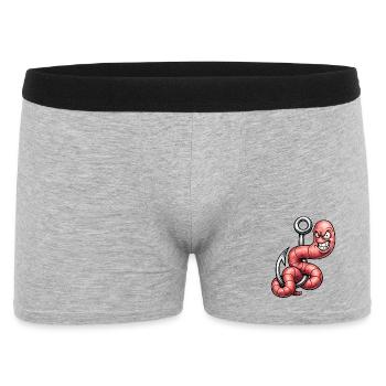 Ver en colère sur le crochet – Dessin de dessin animé - Boxer Homme - gris chiné - Devant