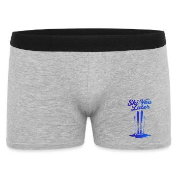 Ski You Later: Funny saying for skiers - Men's Boxer Shorts - heather grey - Front