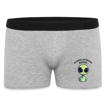 intergalaktischer gamer alien zocken - Männer Boxer Shorts - Grau meliert - Vorne