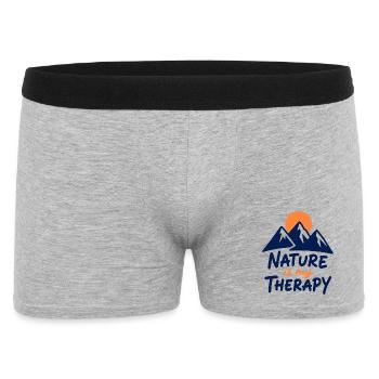 Nature is my Therapy Mountains for Hikers - Men's Boxer Shorts - heather grey - Front