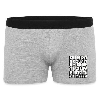 Nie zu alt Traum platzen lassen Design - Männer Boxer Shorts - Grau meliert - Vorne