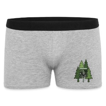 Forest Disc Golf Basket lustige Disc-Golf-Szene - Männer Boxer Shorts - Grau meliert - Vorne