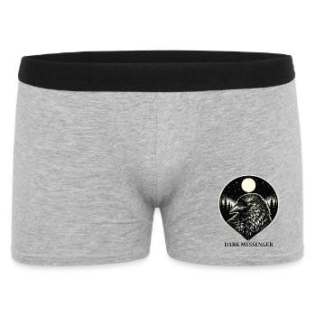 Dark Messenger - Raven in Woodcut Style - Men's Boxer Shorts - heather grey - Front