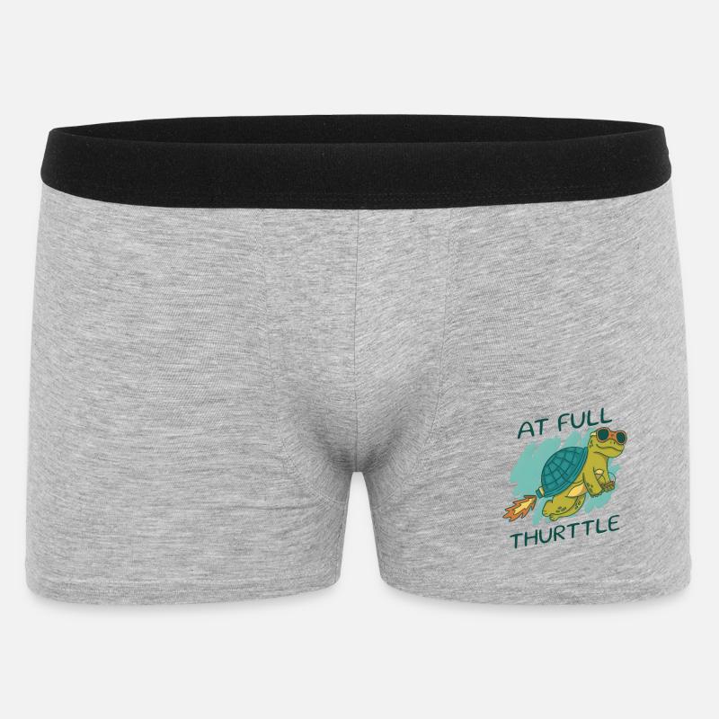 At Full Thurttle – Funny Rocket Turtle - Men's Boxer Shorts - heather grey