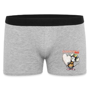 Karnevalsmäuschen Herzballon Karneval Rheinland - Männer Boxer Shorts - Grau meliert - Vorne