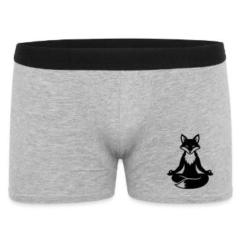 Zen renard méditant - Boxer Homme - gris chiné - Devant