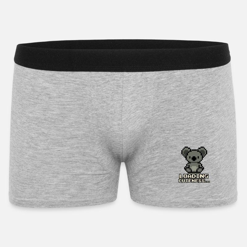 Pixelkoala Loading Cuteness - Männer Boxer Shorts - Grau meliert
