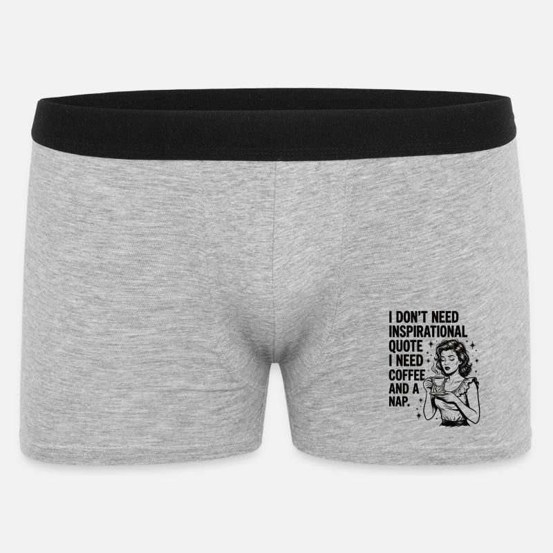 Echte Kaffeeliebe Nickerchen Statement - Männer Boxer Shorts - Grau meliert