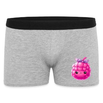 Kawaii Raspberry Cuddle Character - Men's Boxer Shorts - heather grey - Front