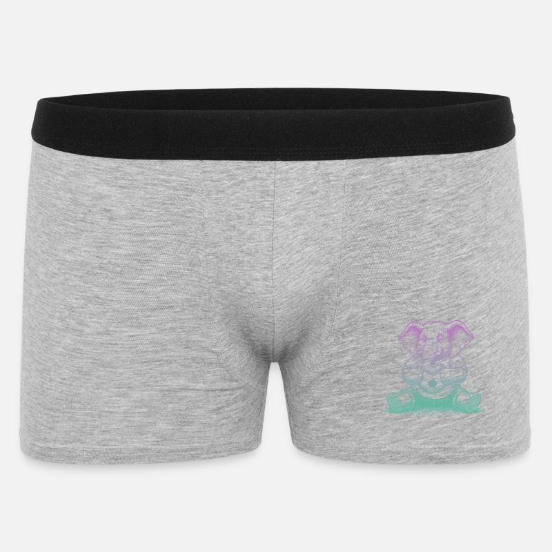 Fußball Elefant - Männer Boxer Shorts - Grau meliert
