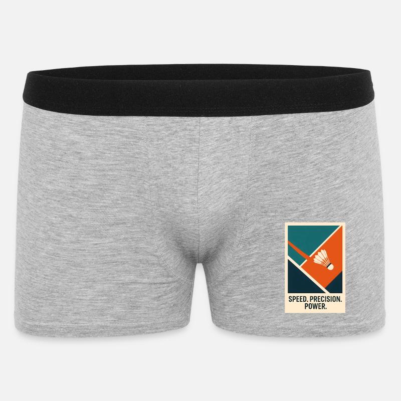 Speed Precision Power | Badminton Statement - Men's Boxer Shorts - heather grey