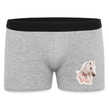 Horse with butterfly - Men's Boxer Shorts - heather grey - Front