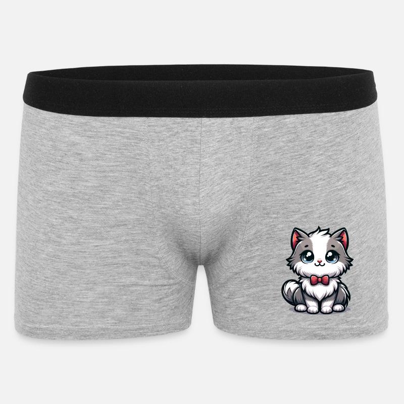 Gattino coccolone con papillon rosso - Boxer da uomo - grigio melange